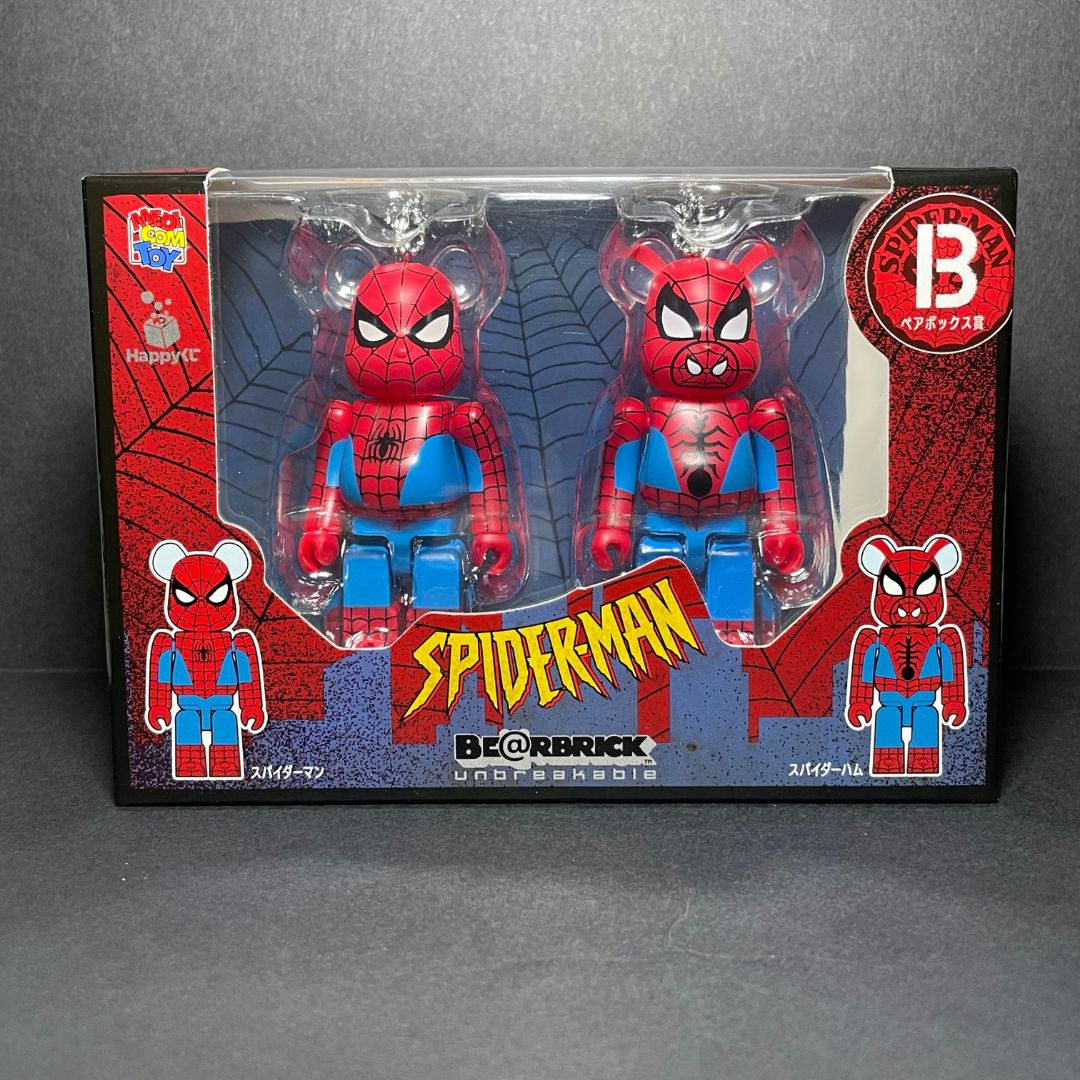 BearBrick [MediCom Toys] Spider-man 100% from Happy Kuji Duo set B