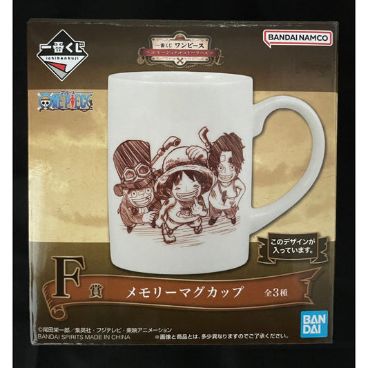 One piece Ichiban Kuji Mug [Ace x Sabot x Luffy] [Memory Mug cup]